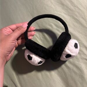 Black and White Soccer Earmuffs